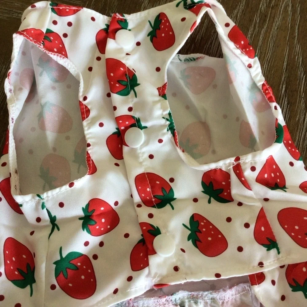 Cute Pretty Strawberry Print Lightweight Princess Dog Pet Dress